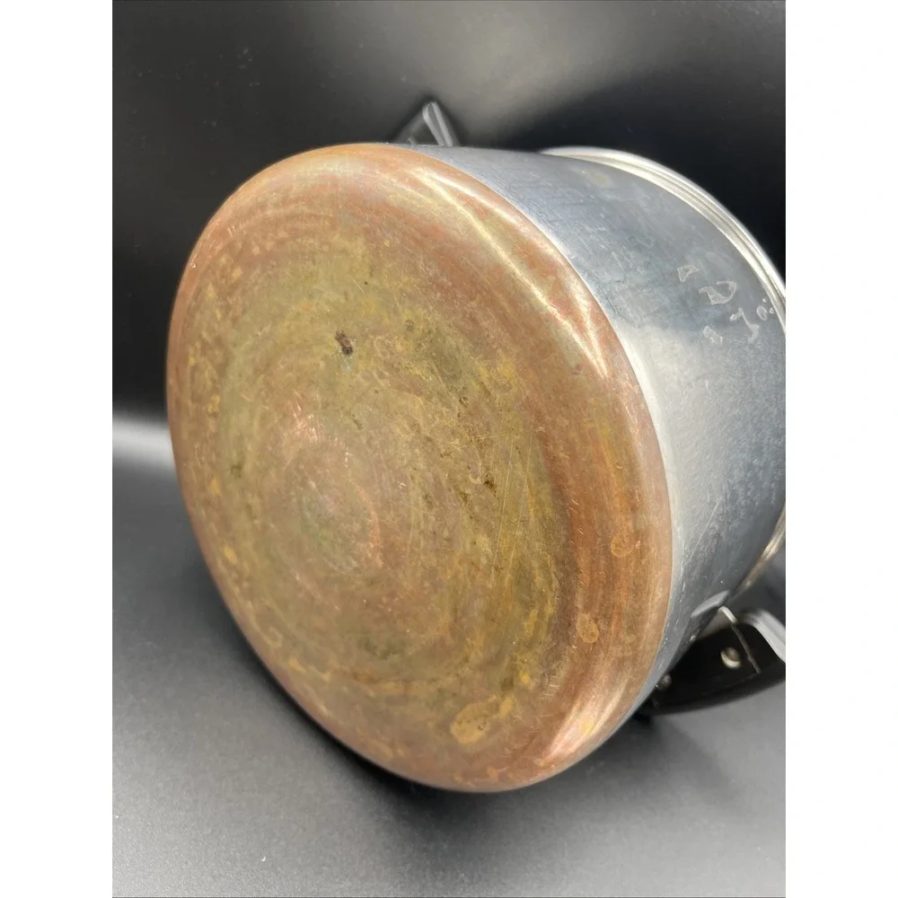 VTG Revere Ware 1801 4 Qt Stainless Steel Stock Pot Lid Copper Bottom 2363973